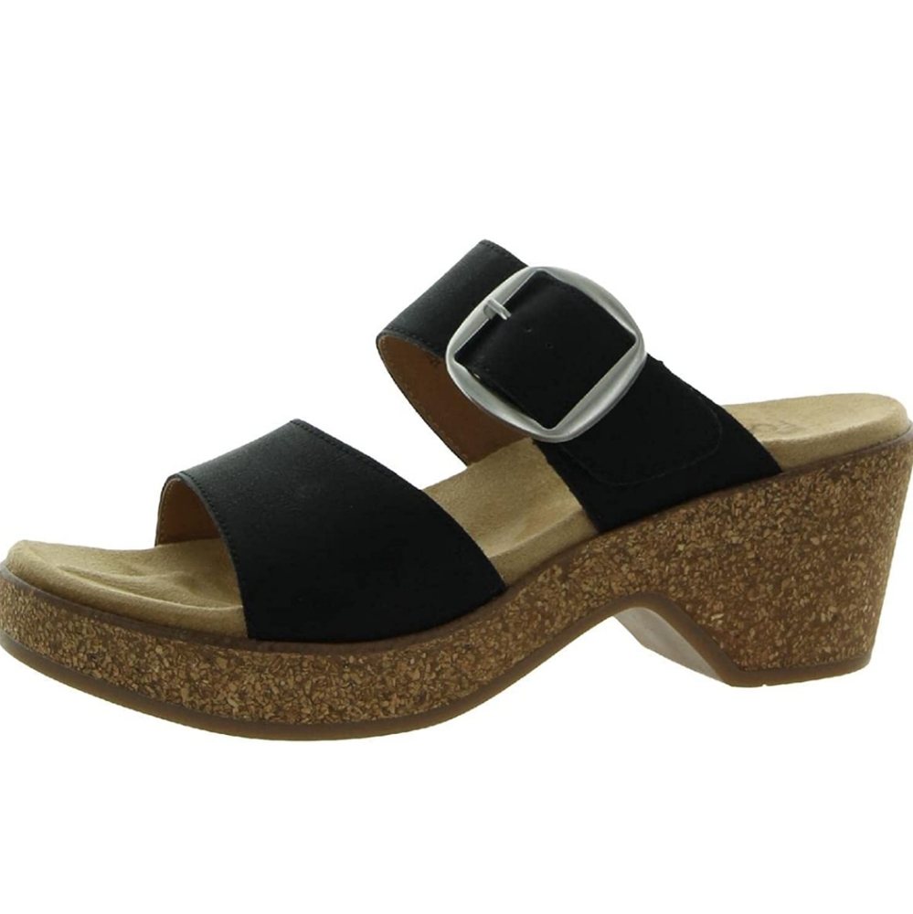 White Mountain Footbeds Black slide clog/sandal Size 6